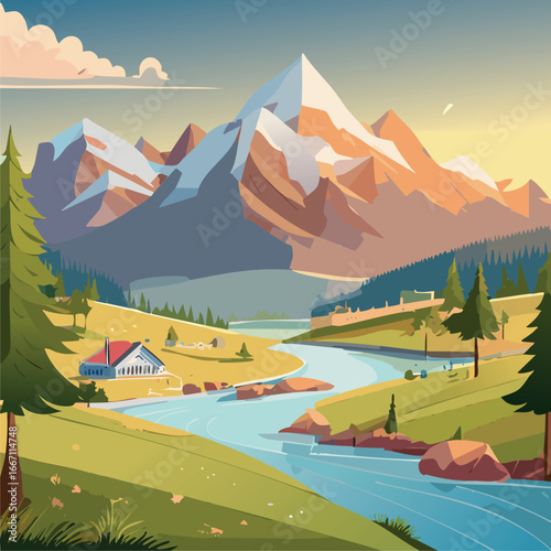 mountain, landscape, nature, mountains, sky, lake, alps, snow, view, panorama, summer, clouds, valley, water, forest, hill, green, travel, grass, trees, tree, europe, scenery, high, austria