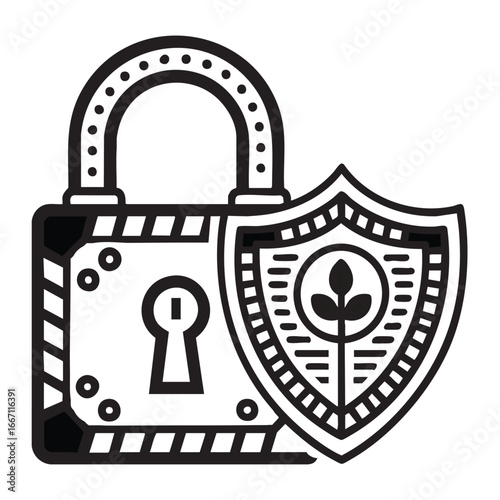 Privacy Protection: Lock and Shield Icon