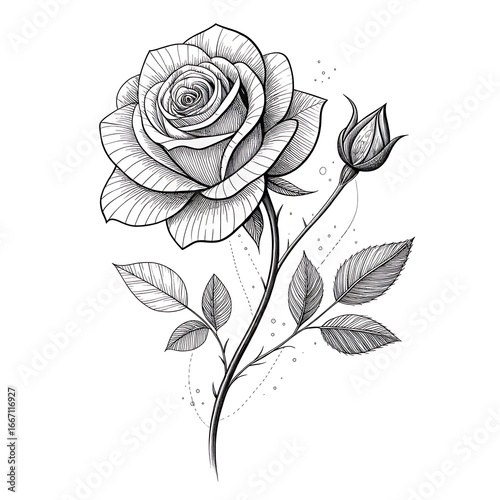 hand drawn rose