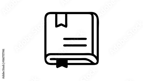 Illustration of a closed book with a bookmark, representing reading, education, and literature.