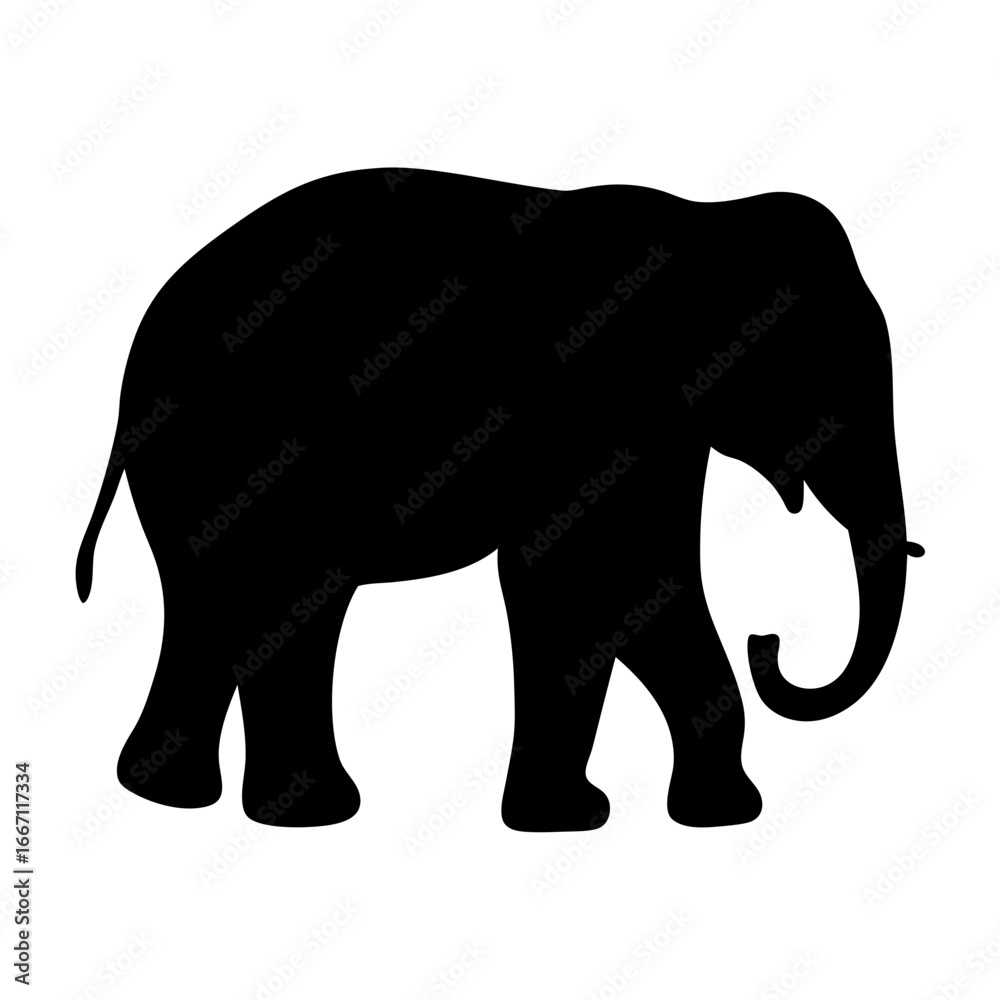 Obraz premium Silhouette of a majestic elephant standing peacefully in its natural habitat