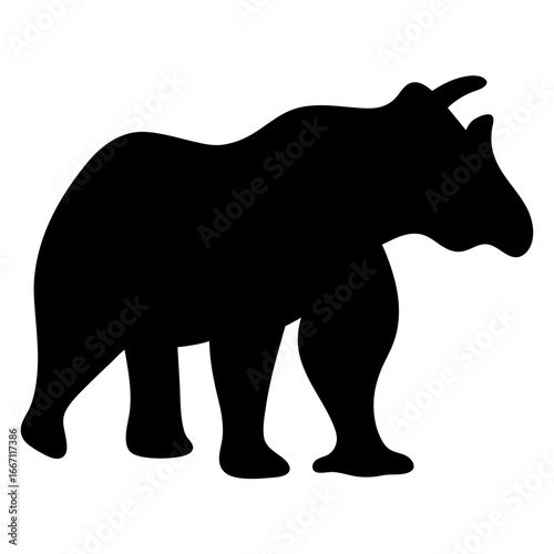 Silhouette of a Tapir Standing in Profile, an intriguing animal representation