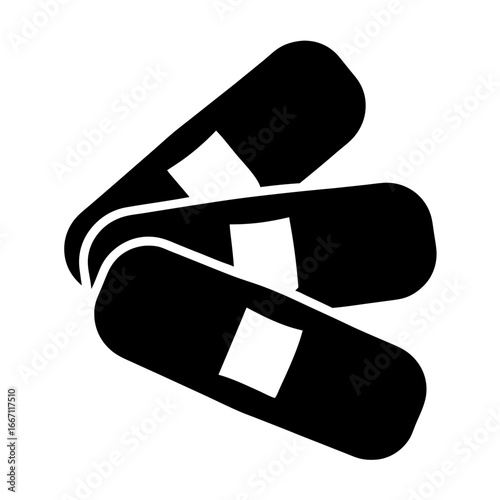 Three adhesive bandages stacked, ready for wound care and first aid