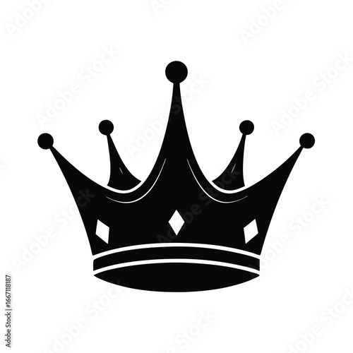 silhouette of a crown on white background