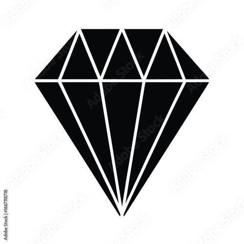 silhouette of a diamond on white background (
