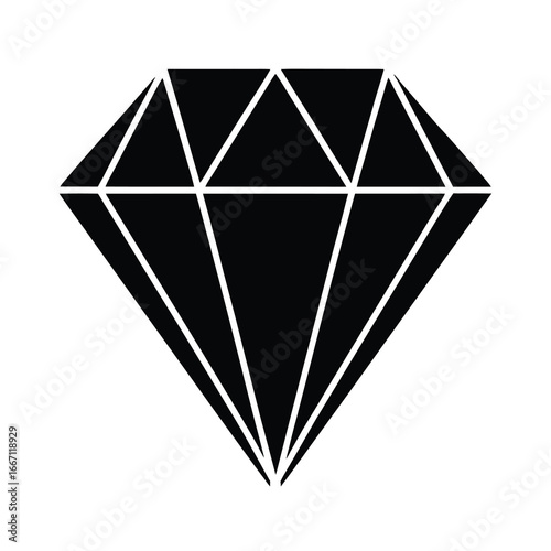 silhouette of a diamond on white background (