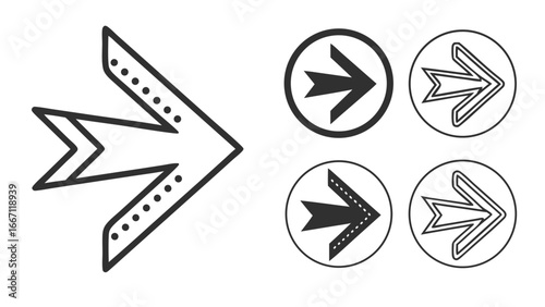 Set of 4 arrow icons vector