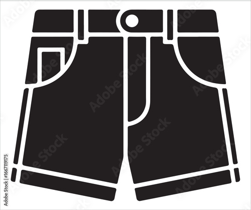 Icon of a pair of shorts, symbolizing casual clothing, summer fashion, and comfort.