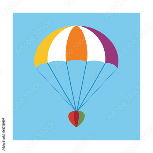 Colorful Parachute with Heart Shaped Cargo skydiving