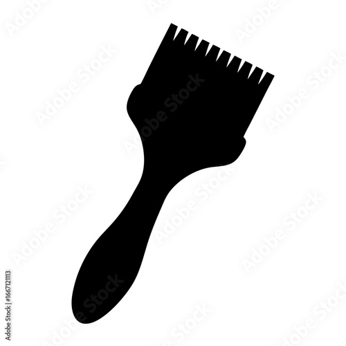 Stylized black and white paint brush with sawtooth pattern on top