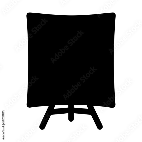 Black easel board silhouette with rounded corners, a sign for your design