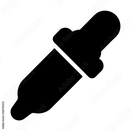 Black and white vector image showcasing a simple eye dropper design