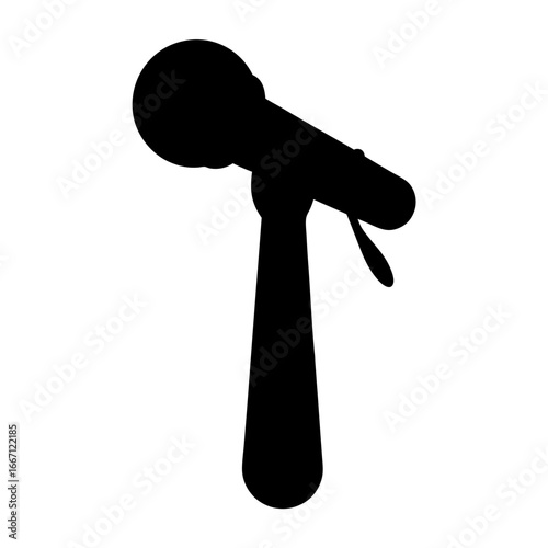 Silhouette of a microphone on a stand used for vocal performances