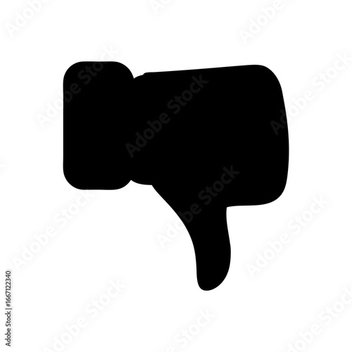 Black and White Thumbs Down Graphic Illustration Signifies Disapproval Negativity Rejection