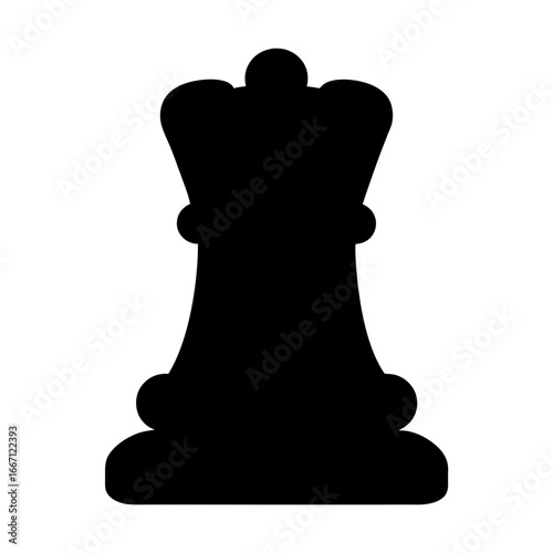 Simplified Silhouette of a Chess Queen Representing Strategy, Power, and Intelligence
