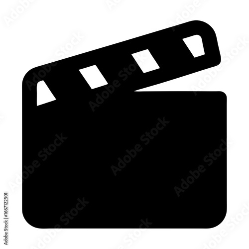 Simple and clean black and white clapperboard symbol for film production