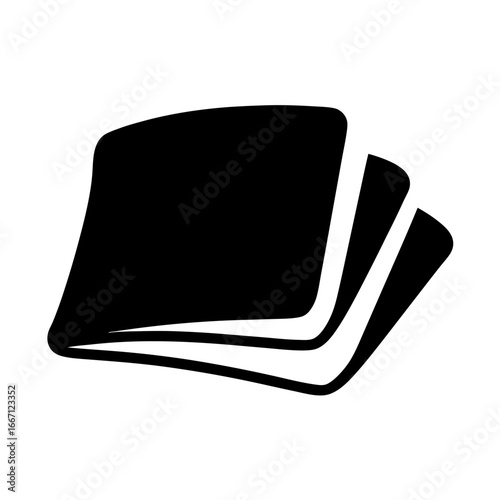Simple vector icon illustrating a stack of papers or loose documents