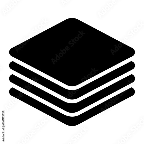 Multiple layers stacked in a geometric shape and design for organization