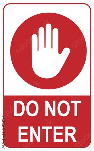 Do not enter board with hand sign, vector do not enter sign board