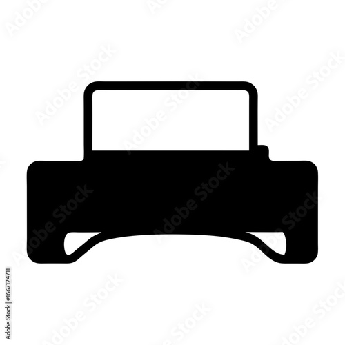 Simple black and white printer icon for office document printing needs