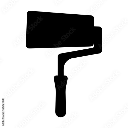 Minimalist paint roller silhouette representing home improvement and construction projects