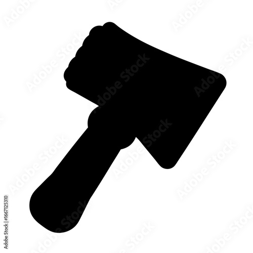 Black silhouette of a meat tenderizer tool, preparing food in cooking