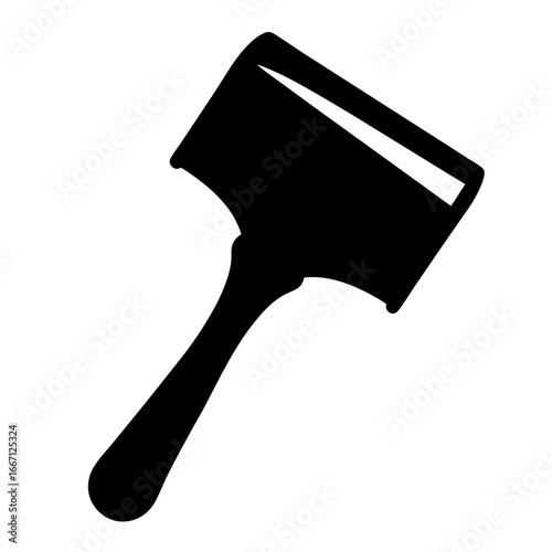 Black silhouette of a judge's gavel symbolizing law and order in courtroom