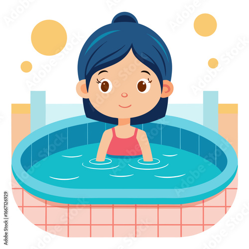 girl in swimming pool