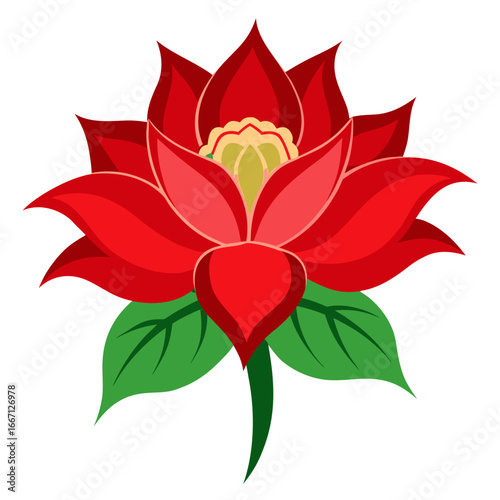 red flower isolated on white