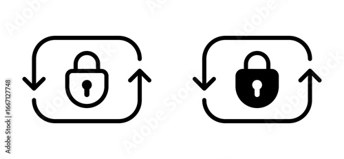 Locked and rotating arrows icon