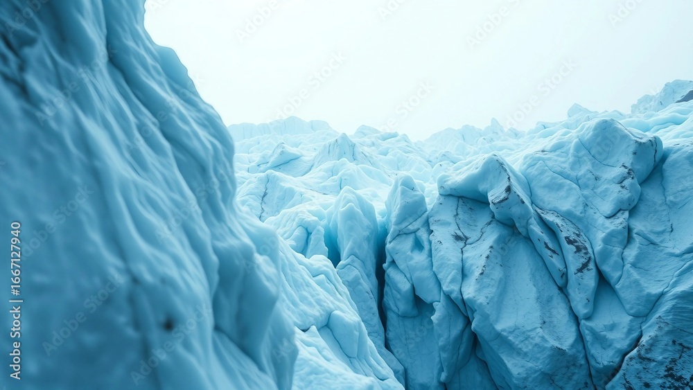 Fototapeta premium Glaciers with their intricate textures serve as frozen archives that encapsulate essence of time unv