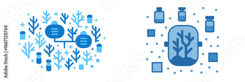 Coral Reef Ecosystem Study, Minimalist flat design