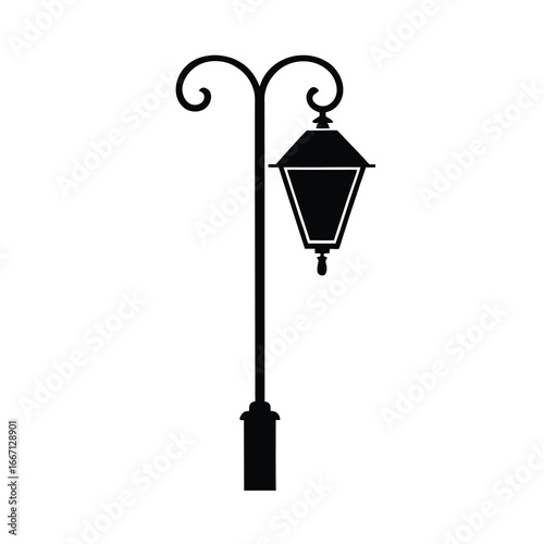  silhouette of a lamp on white background 