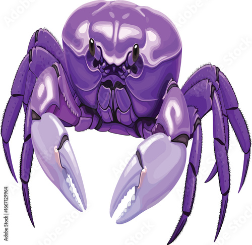 Vector, illustration, rare purple crab, sea