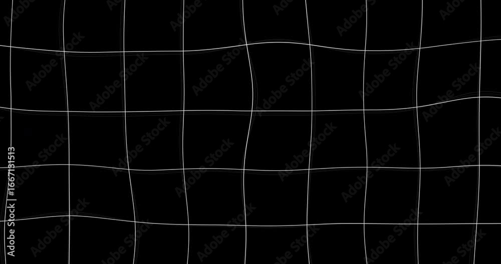 Moving grid background, abstract distortion of fluiding wavy grid, mesh pattern with psychedelic turbulence, footage