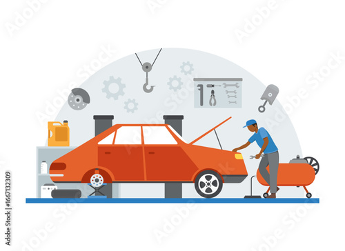 Engine Diagnostics and Repair Illustration