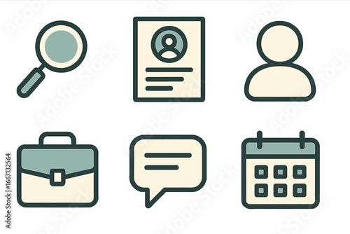 Business Icons Collection, Minimalist flat design