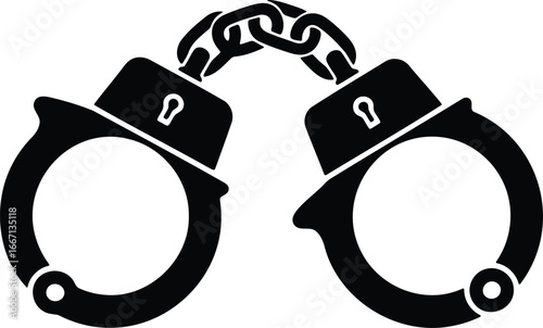 Handcuffs illustration Symbol of law enforcement and crime.
