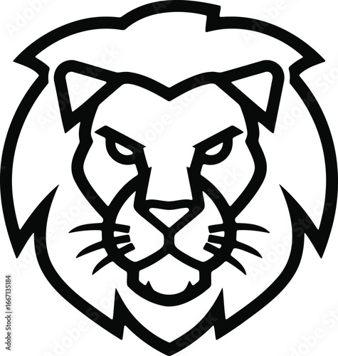 Lion head illustration a powerful and majestic animal design.