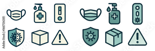 Medical and Safety Symbols Collection, Minimalist flat design