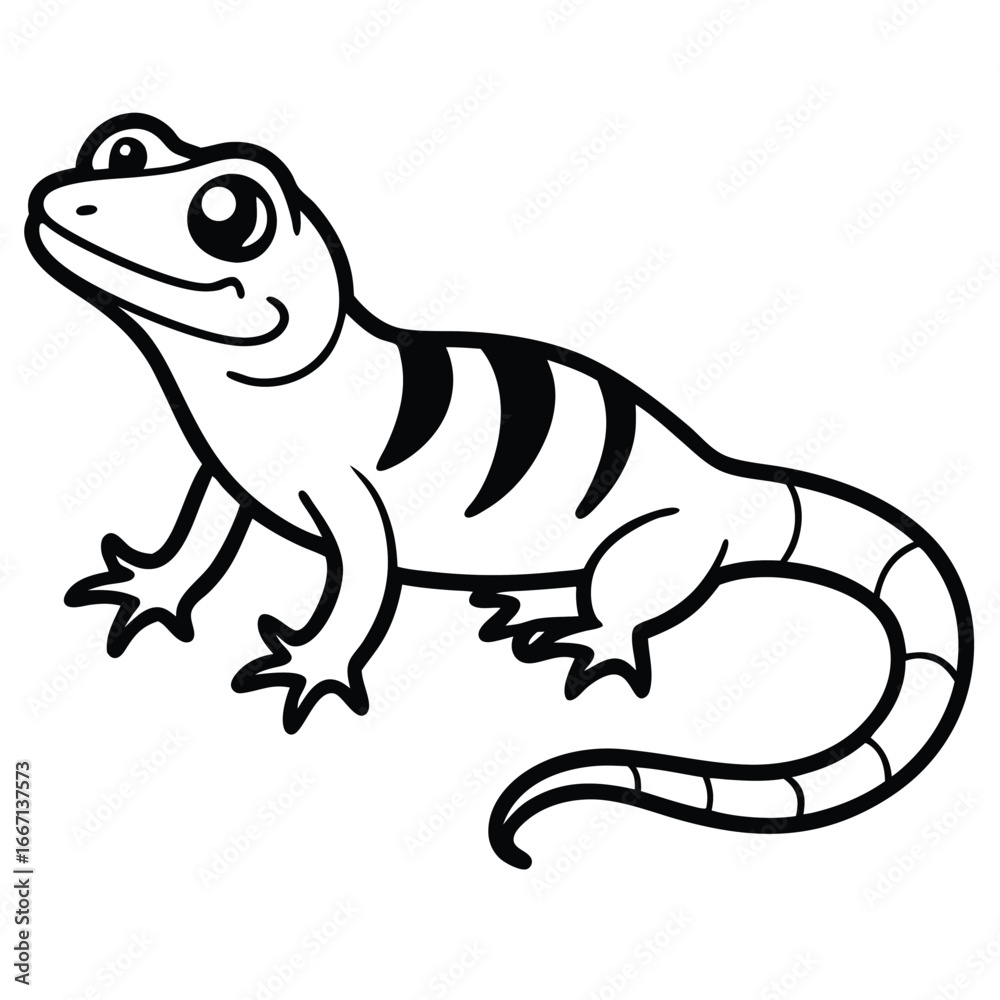 Fototapeta premium lizard on white background