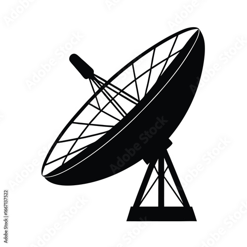 silhouette of a satellite dish on white background