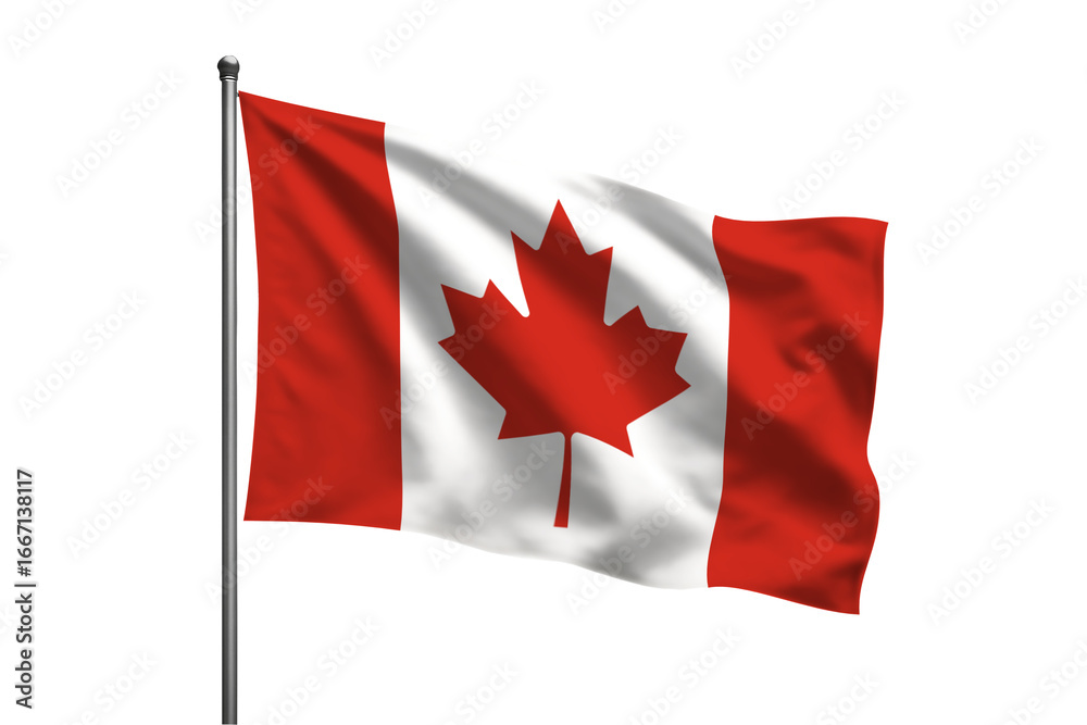 Canada waving flag on a pole PNG Canada waving flag on a pole PNG