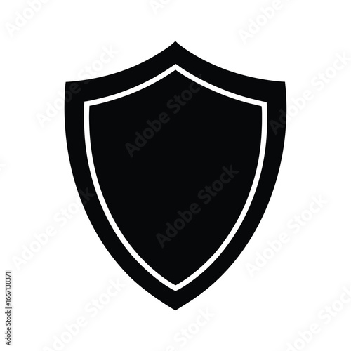 silhouette of a shield on white background