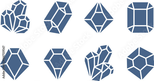 Collection of Blue Gemstone Icons