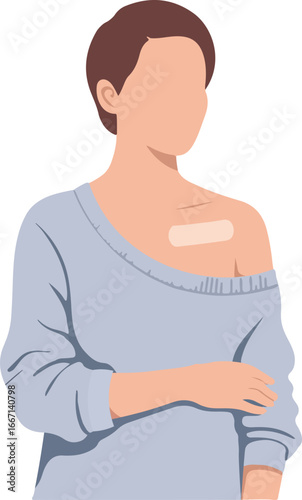  Woman Recovering After Breast Cancer Surgery Illustration 