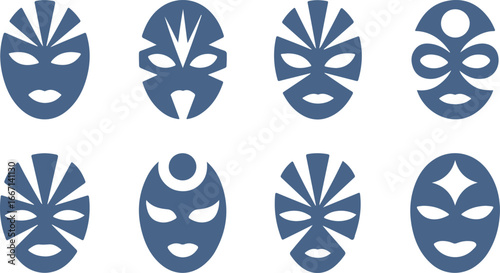 Collection of Stylized Tribal Masks