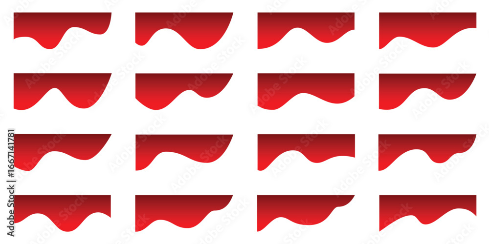 Abstract Red Wavy Curve Shape Collection Abstract Red Wavy Curve Shape Collection