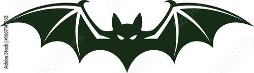 Dark Silhouette of a Bat with Outstretched Wings