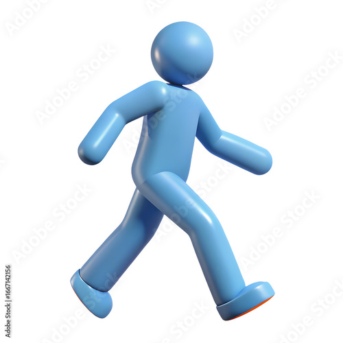 3d walking person symbol isolated transparent diabetes lifestyle icon